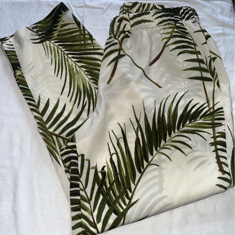 H&M Tropical Leaf Print Pants